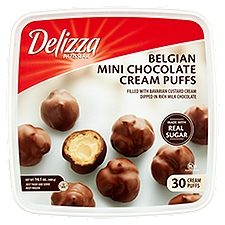 Delizza Belgian Mini Chocolate, Cream Puffs, 10.5 Ounce