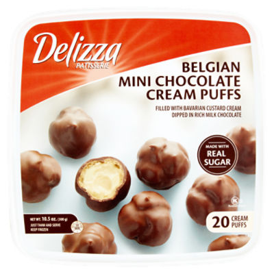 Delizza Patisserie Belgian Mini Chocolate Cream Puffs, 20 count, 10.5 oz, 10.5 Ounce