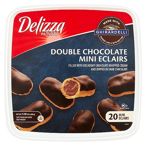 Delizza Patisserie Double Chocolate Mini Eclairs, 20 count, 9.88 oz