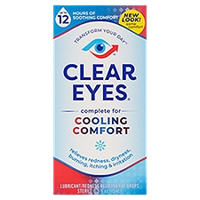 CLEAR EYES Cooling Comfort, Lubricant/Redness Reliever Eye Drops, 1 Each