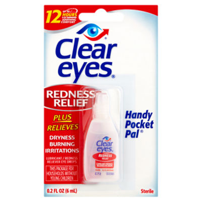 Clear Eyes Redness Relief Lubricant / Redness Reliever Eye Drops, 0.2 fl oz, 0.2 Fluid ounce