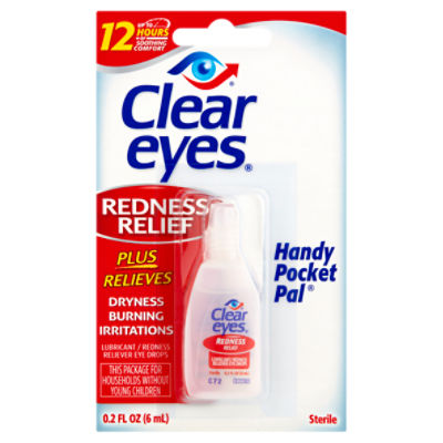 Clear Eyes Redness Relief Lubricant / Redness Reliever Eye Drops, 0.2 fl oz