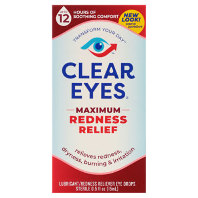 Clear Eyes Maximum Redness Relief Lubricant/Redness Reliever Eye Drops, 0.5 fl oz