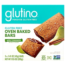 Glutino Gluten Free Apple Cinnamon Oven Baked Bars, 1.41 oz, 5 count, 7.05 Ounce