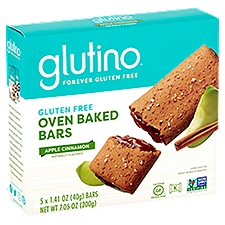 Glutino Gluten Free Apple Cinnamon, Oven Baked Bars, 7.05 Ounce