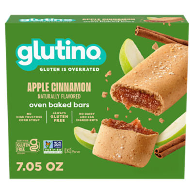 Glutino Apple Cinnamon Oven Baked Bars, 1.41 oz, 5 count