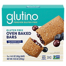 Glutino Blueberry Acai Gluten Free Oven Baked Bars, 1.41 oz, 5 count