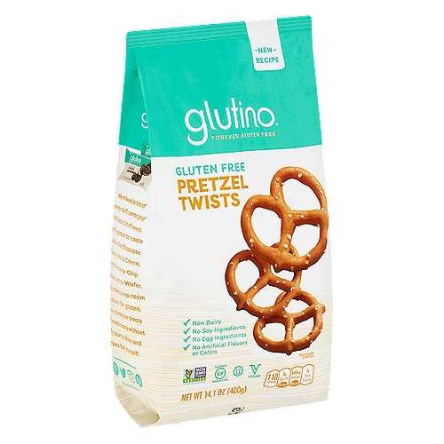 Glutino Gluten Free Pretzel Twists, 14.1 oz
Don't be surprised if you find yourself eating these twists by the handful. Their crispy, salty, baked taste is so satisfying it seems like a waste to eat them one by one. Unless you like to savor. In that case, please, be our guest. We doubt you'll even notice they're gluten free. Savor each twist of crunchy, slightly toasted, hearty yumminess.