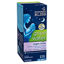 Mommy's Bliss Night Time Gripe Water Liquid Dietary Supplement, Age 1 Month+, 4 fl oz