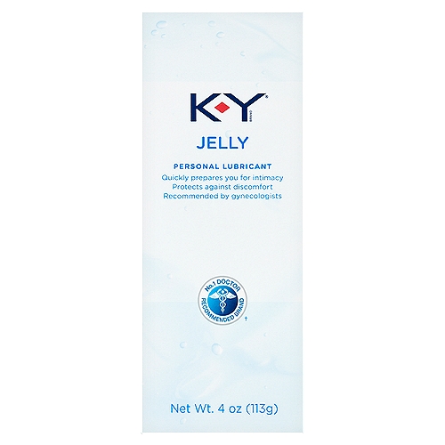 K-Y Jelly Personal Lubricant, 4 oz
K-Y Brand Jelly is:
Designed to stay where you want it. Fragrance-free. Non-greasy.

Uses
Provides personal lubrication to comfort dry intimate areas. Lubricates condoms and eases insertion of rectal thermometers and enemas.