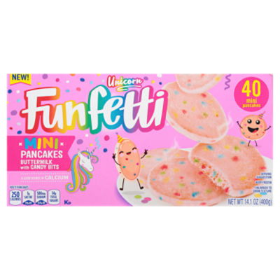 Funfetti Unicorn Buttermilk with Candy Bits Mini Pancakes, 40 count, 14.1 oz