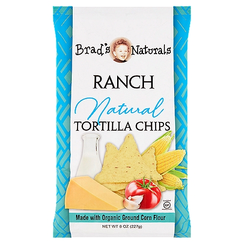 Brad's Naturals Ranch Tortilla Chips, 8 oz
Brad's Naturals Ranch Tortilla Chips will please your palate with superior crunch and flavor. These tasty chips are a healthy, natural snack you'll enjoy with your favorite dip or straight out of the bag.