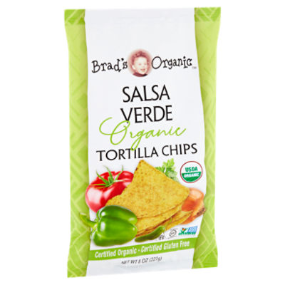Brad's Organic Salsa Verde Tortilla Chips, 8 oz