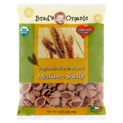 Brad's Organic Whole Wheat Medium Shells Pasta, 16 oz Fairway