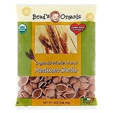 Brad's Organic Whole Wheat Medium Shells Pasta, 16 oz