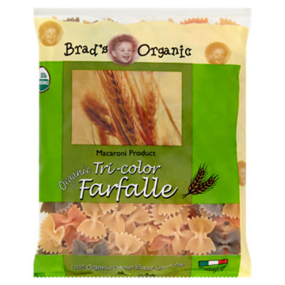 Brad's Organic Macaroni Product Organic Tri-Color Farfalle Pasta, 16 oz
