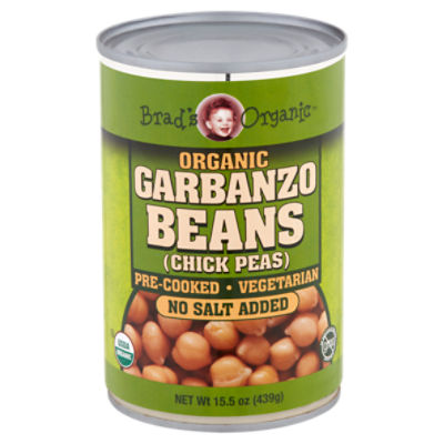 Brad's Organic No Salt Added Organic Garbanzo Beans, 15.5 oz