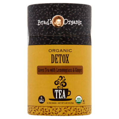 Brad's Organic Detox Green Tea with Lemongrass & Ginger Tea Bags, 16 count, 0.85 oz