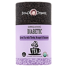 Brad's Organic Diabetic Green Tea with Thebu, Orange & Cinnamon, 16 count, 0.85 oz
