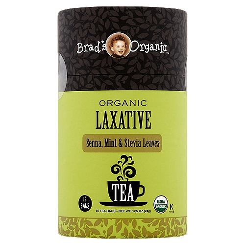 Brad's Organic Laxative Senna, Mint & Stevia Leaves Tea, 16 count, 0.85 oz
Organic Laxative Senna, Mint & Stevia Leaves Tea

We have searched the exotic regions of Asia to unearth only the finest, purest, premium organic teas & herbs the earth has to offer. Each tender leaf is proudly nurtured & carefully harvested by family farmers of the paradise island of Ceylon, the pearl of the Indian Ocean.

Disclaimer
These statements have not been evaluated by the food and drug administration. This product is not intended to diagnose, treat, cure, or prevent any disease.