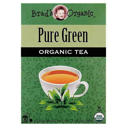 Brad's Organic Pure Green Organic Tea Bags, 20 count, 1.06 oz
Disclaimer
These statements have not been evaluated by the food and drug administration. This product is not intended to diagnose, treat, cure, or prevent any disease.