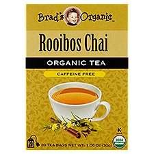 Brad's Organic Rooibos Chai Organic, Tea Bags, 20 Each
