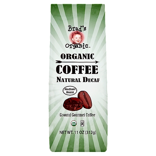 Brad's Organic Natural Decaf Medium Roast Ground Gourmet Coffee, 11 oz
Our most popular decaffeinated coffee... Processed naturally leaving only smooth coffee taste behind.