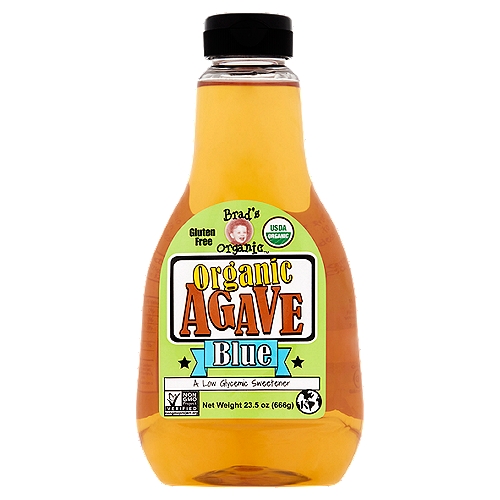 Brad's Organic Blue Agave, 23.5 oz
Agave syrup comes from the agave plant native to South America. Sweeten desserts, cereal, yogurt, waffles, oatmeal & fruit!