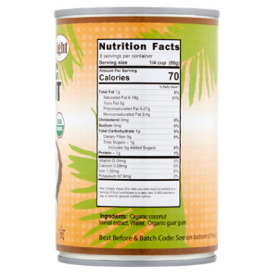 Organic Coconut Milk Nutrition Facts Home Alqu