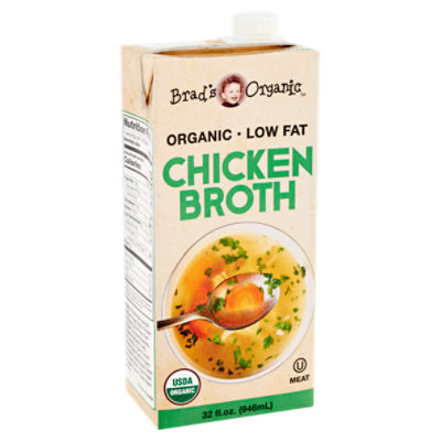 Brad's Organic Low Fat Chicken Broth, 32 fl oz
