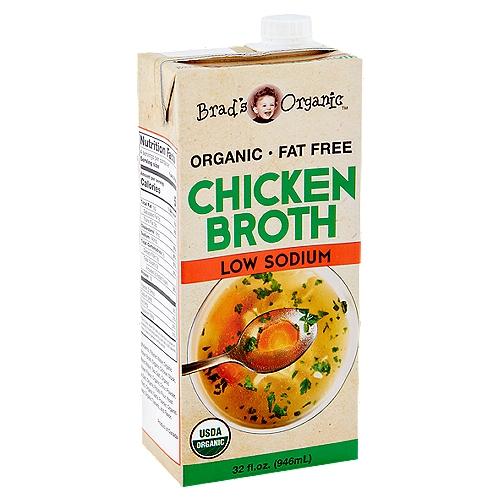 Brad's Organic Low Sodium Chicken Broth, 32 fl oz