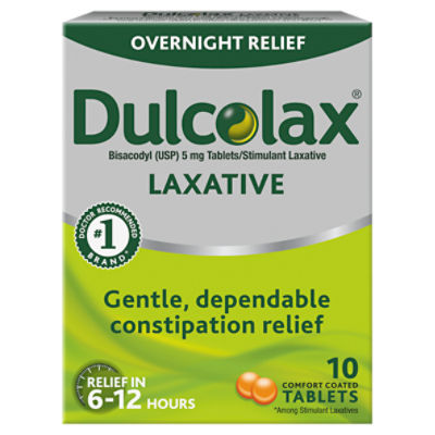 Dulcolax Overnight Relief Laxative Tablets, 10 count, 10 Each