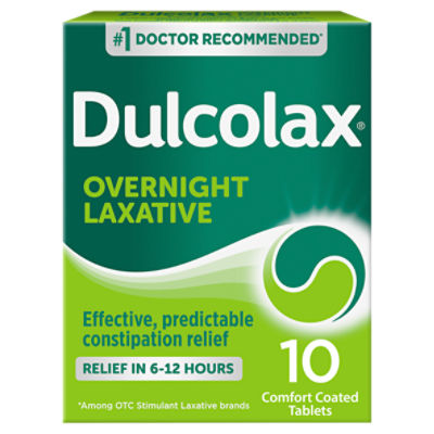 Dulcolax Overnight Relief Laxative Tablets, 10 count, 10 Each