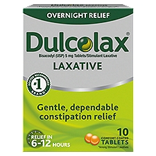 Dulcolax Overnight Relief Laxative, Tablets, 10 Each