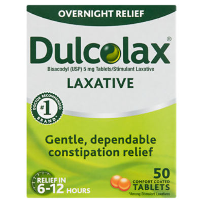 Dulcolax Overnight Relief Laxative Tablets, 50 count, 50 Each