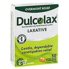 Dulcolax Overnight Relief Laxative, Tablets, 50 Each
