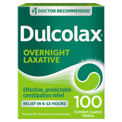 Dulcolax Overnight Relief Laxative Tablets, 100 count