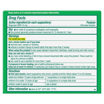 Dulcolax Medicated Laxative Suppositories, 8 count