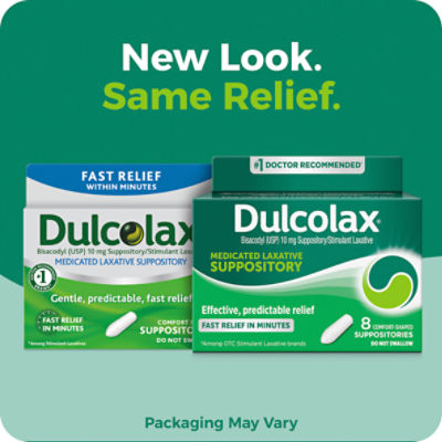 Dulcolax Medicated Laxative Suppositories, 8 count