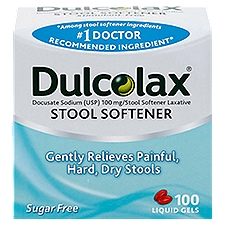 Dulcolax Stool Softener Liquid Gels, 100 count, 100 Each