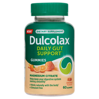 Dulcolax Daily Gut Support Orange Flavor Dietary Supplement, 60 Count, 60 Each