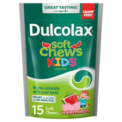 Dulcolax Kids Watermelon Soft Chews, for ages 4+, 15 count