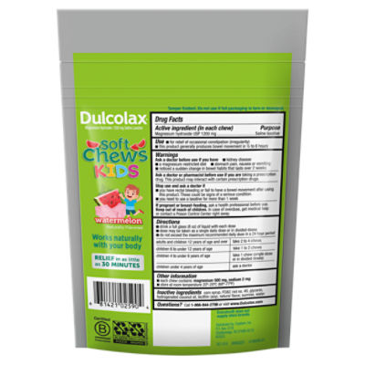 Dulcolax Kids Watermelon Soft Chews, for ages 4+, 15 count