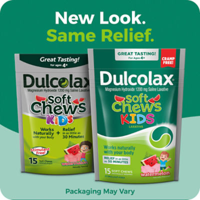 Dulcolax Kids Watermelon Soft Chews, for ages 4+, 15 count