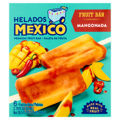 Helados Mexico Mangonada Premium Fruit Bar, 2.75 fl oz, 16.5 fl oz, 16.5 Fluid ounce
