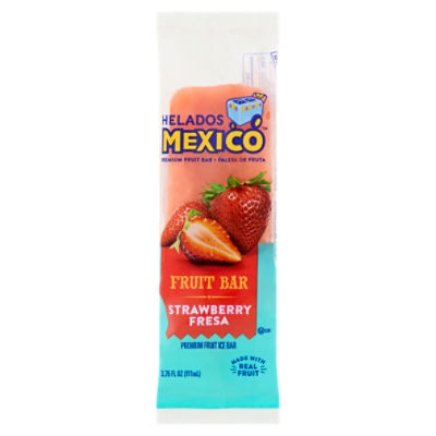 Helados Mexico Strawberry Premium Fruit Ice Bar, 3.75 fl oz