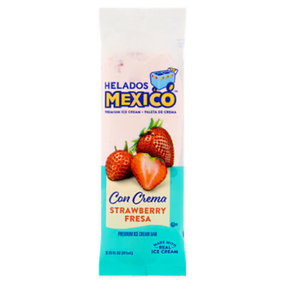 Helados Mexico Strawberry Premium Ice Cream Bar, 3.75 fl oz