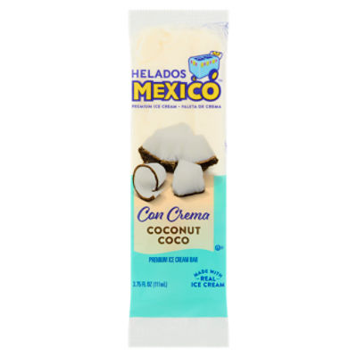 Helados Mexico Coconut Premium Ice Cream Bar, 3.75 fl oz