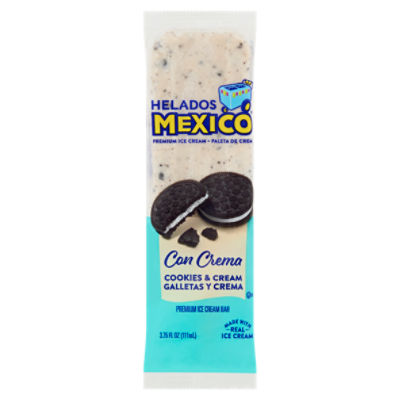 Helados Mexico Cookies & Cream Premium Ice Cream Bar, 3.75 fl oz
