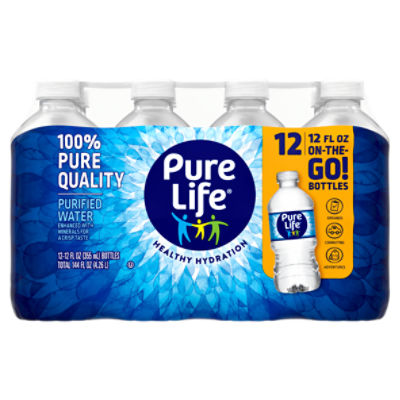 Pure Life Purified Water, 12 fl oz, 12 count